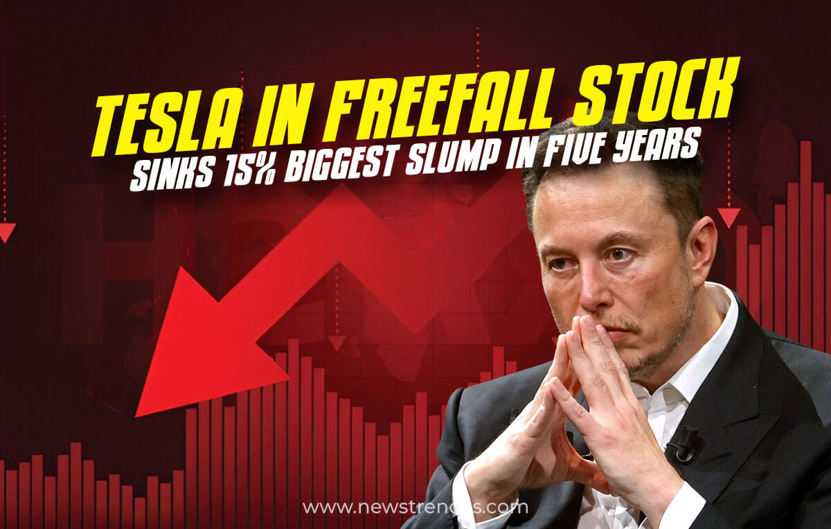 Tesla stock drops 15%